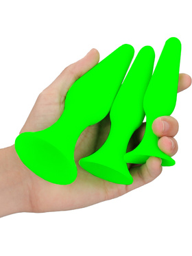 Ouch! Glow in the Dark: Silicone Butt Plug Set