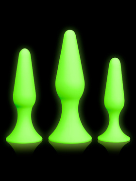 Ouch! Glow in the Dark: Silicone Butt Plug Set