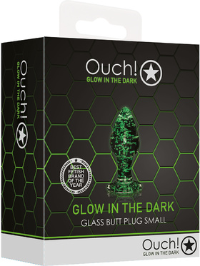 Ouch! Glow in the Dark: Glass Butt Plug, small