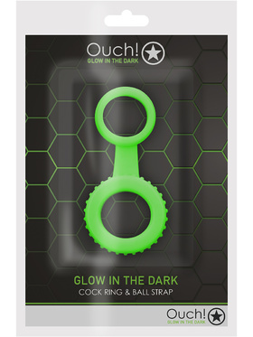 Ouch! Glow in the Dark: Cock Ring & Ball Strap