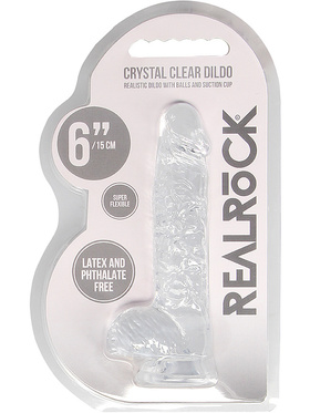 RealRock: Crystal Clear Realistic Dildo, 15 cm