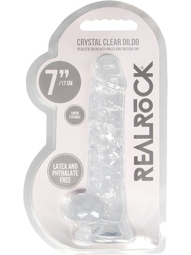 RealRock: Crystal Clear Realistic Dildo, 17 cm