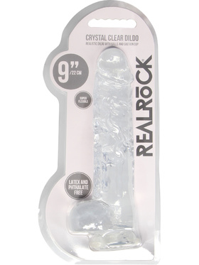 RealRock: Crystal Clear Realistic Dildo, 22 cm