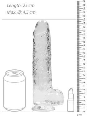 RealRock: Crystal Clear Realistic Dildo, 22 cm
