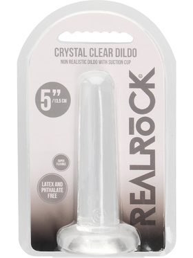 RealRock: Crystal Clear Non Realistic Dildo, 13.5 cm