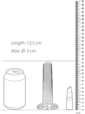 RealRock: Crystal Clear Non Realistic Dildo, 13.5 cm