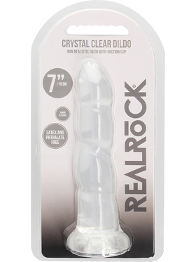 RealRock: Crystal Clear Non Realistic Dildo, 18 cm