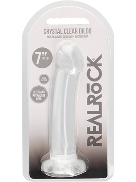RealRock: Crystal Clear Non Realistic Dildo, 17 cm
