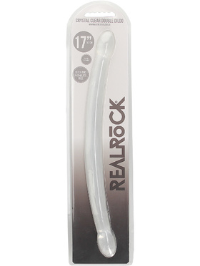 RealRock: Crystal Clear Non Realistic Double Dildo, 42 cm