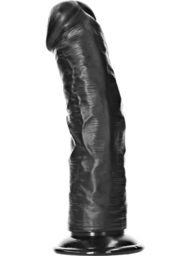 RealRock: Curved Realistic Dildo, 15,5 cm, svart