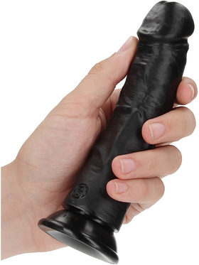 RealRock: Curved Realistic Dildo, 15,5 cm, svart