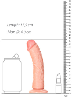 RealRock: Curved Realistic Dildo, 15,5 cm, ljus