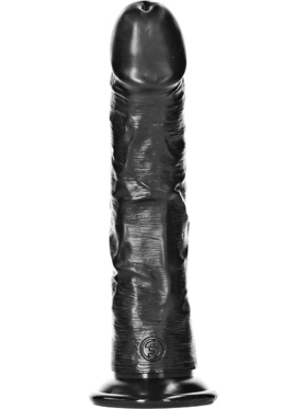 RealRock: Curved Realistic Dildo, 18 cm, svart