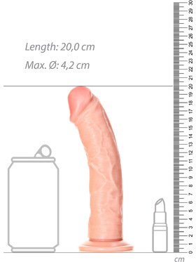 RealRock: Curved Realistic Dildo, 18 cm, ljus