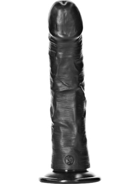 RealRock: Curved Realistic Dildo, 20.5 cm, svart