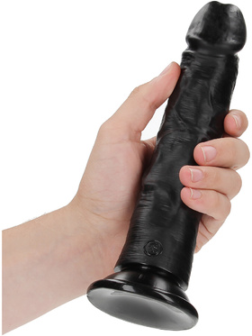 RealRock: Curved Realistic Dildo, 20.5 cm, svart