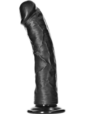 RealRock: Curved Realistic Dildo, 20.5 cm, svart