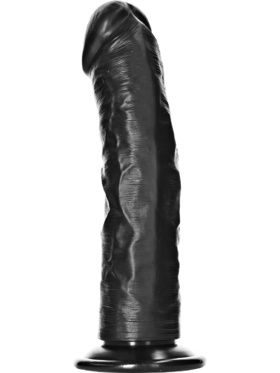 RealRock: Curved Realistic Dildo, 20.5 cm, svart