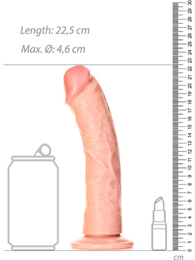 RealRock: Curved Realistic Dildo, 20.5 cm, ljus