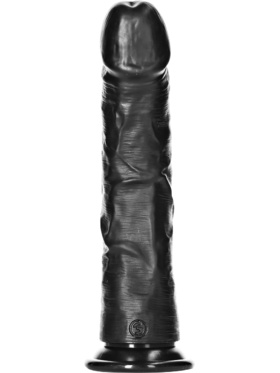 RealRock: Curved Realistic Dildo, 23 cm, svart