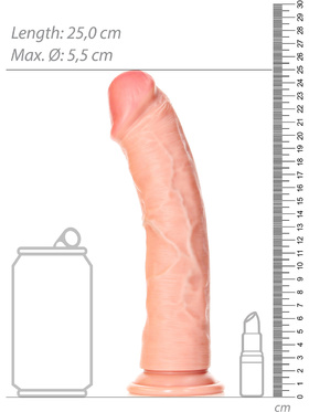 RealRock: Curved Realistic Dildo, 23 cm, ljus