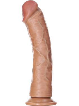 RealRock: Curved Realistic Dildo, 23 cm, ljusbrun