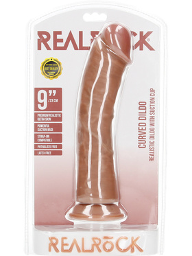 RealRock: Curved Realistic Dildo, 23 cm, ljusbrun