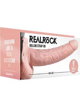RealRock: Hollow Strap-on, 23 cm, ljus