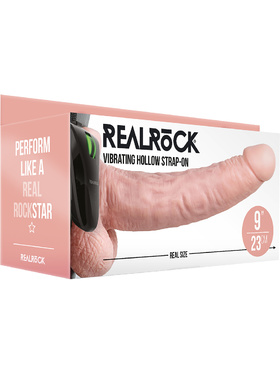 RealRock: Vibrating Hollow Strap-on, 23 cm, ljus