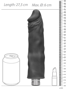 RealRock: Realistic Vibrating Dildo, 25 cm, svart