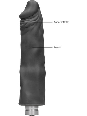 RealRock: Realistic Vibrating Dildo, 25 cm, svart