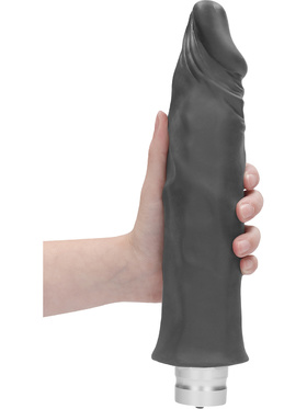 RealRock: Realistic Vibrating Dildo, 25 cm, svart