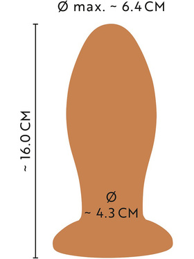 Anos: Big Soft Butt Plug with Suction Cup, 16 cm