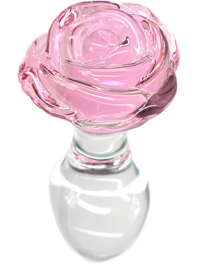 Pillow Talk: Rosy, Luxurious Glass Anal Plug with Bonus Bullet