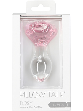 Pillow Talk: Rosy, Luxurious Glass Anal Plug with Bonus Bullet