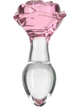 Pillow Talk: Rosy, Luxurious Glass Anal Plug with Bonus Bullet