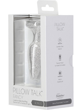 Pillow Talk: Fancy, Luxurious Glass Anal Plug with Bonus Bullet
