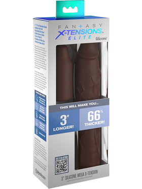 Fantasy X-Tensions Elite: +7,6 cm Silicone Mega X-Tension, mörk