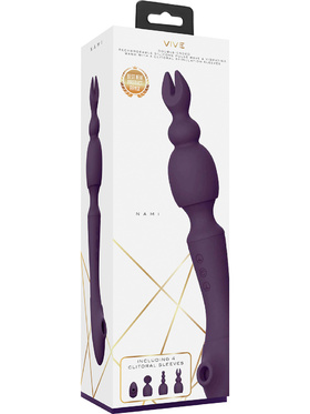 Vive: Nami, Pulse-Wave Wand Vibrator with Clitoral Sleeves, lila