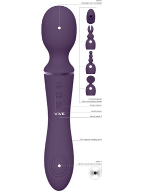 Vive: Nami, Pulse-Wave Wand Vibrator with Clitoral Sleeves, lila