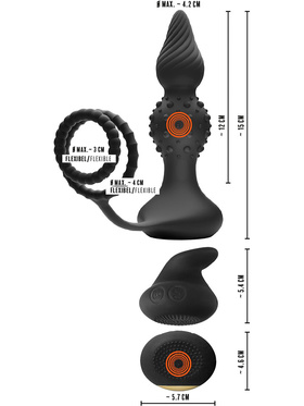 Rebel: RC Butt Plug with Cock & Ball Rings