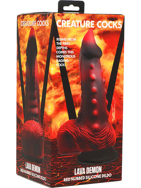 Creature Cocks: Lava Demon, Red Nubbed Silicone Dildo