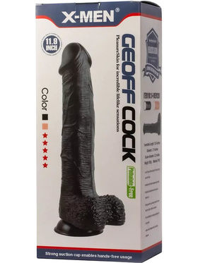 X-Men: Geoff Lifelike Dildo, 30 cm, svart