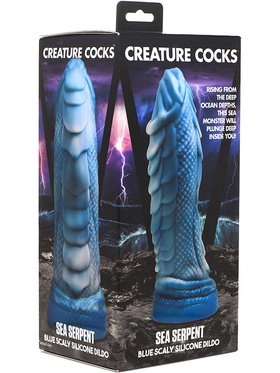 Creature Cocks: Sea Serpent, Blue Scaly Silicone Dildo