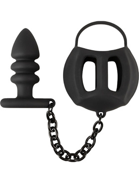 Black Velvets: Ball Cage with Butt Plug