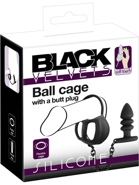 Black Velvets: Ball Cage with Butt Plug