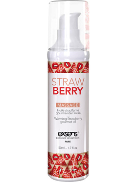 Exsens: Warming Massage Oil, Strawberry, 50 ml