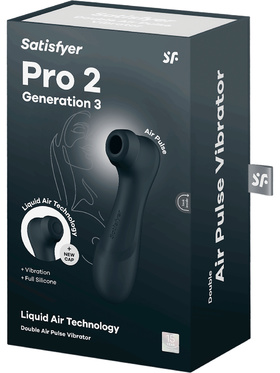 Satisfyer: Pro 2 Generation 3, Double AirPulse Vibrator, svart