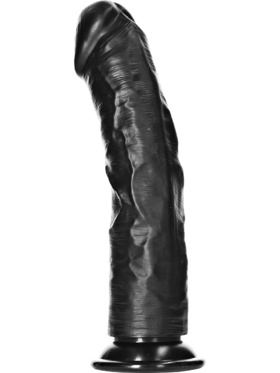 RealRock: Curved Realistic Dildo, 25.5 cm, svart