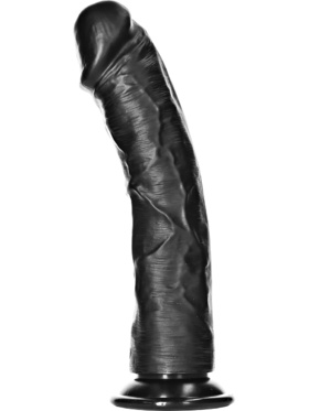 RealRock: Curved Realistic Dildo, 25.5 cm, svart